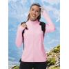 imageTACVASEN Womens Athletic Jackets Lightweight UV Protection Shirts Full Zip Workout Jacket UPF 50 Long Sleeve Sun ShirtLight Pink