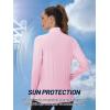 imageTACVASEN Womens Athletic Jackets Lightweight UV Protection Shirts Full Zip Workout Jacket UPF 50 Long Sleeve Sun ShirtLight Pink