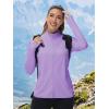 imageTACVASEN Womens Athletic Jackets Lightweight UV Protection Shirts Full Zip Workout Jacket UPF 50 Long Sleeve Sun ShirtLight Purple