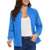 imageTACVASEN Womens Bomber Jackets Lightweight Casual Jacket Full Zip Windbreaker Fall JacketAzure Blue