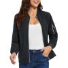 imageTACVASEN Womens Bomber Jackets Lightweight Casual Jacket Full Zip Windbreaker Fall JacketBlack