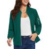 imageTACVASEN Womens Bomber Jackets Lightweight Casual Jacket Full Zip Windbreaker Fall JacketEmerald Green