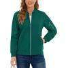 imageTACVASEN Womens Bomber Jackets Lightweight Casual Jacket Full Zip Windbreaker Fall JacketEmerald Green