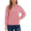 imageTACVASEN Womens Bomber Jackets Lightweight Casual Jacket Full Zip Windbreaker Fall JacketGrey Pink