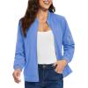 imageTACVASEN Womens Bomber Jackets Lightweight Casual Jacket Full Zip Windbreaker Fall JacketLight Blue