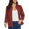 imageTACVASEN Womens Bomber Jackets Lightweight Casual Jacket Full Zip Windbreaker Fall JacketOrange Red