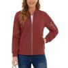 imageTACVASEN Womens Bomber Jackets Lightweight Casual Jacket Full Zip Windbreaker Fall JacketOrange Red