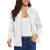imageTACVASEN Womens Bomber Jackets Lightweight Casual Jacket Full Zip Windbreaker Fall JacketWhite