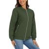 imageTACVASEN Womens Diamond Quilted Jackets Lightweight Casual Bomber Jacket Warm Winter Coats Full Zip with PocketsArmy Green