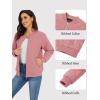 imageTACVASEN Womens Diamond Quilted Jackets Lightweight Casual Bomber Jacket Warm Winter Coats Full Zip with PocketsAsh Pink