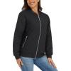 imageTACVASEN Womens Diamond Quilted Jackets Lightweight Casual Bomber Jacket Warm Winter Coats Full Zip with PocketsBlack
