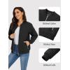 imageTACVASEN Womens Diamond Quilted Jackets Lightweight Casual Bomber Jacket Warm Winter Coats Full Zip with PocketsBlack