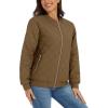 imageTACVASEN Womens Diamond Quilted Jackets Lightweight Casual Bomber Jacket Warm Winter Coats Full Zip with PocketsBrown