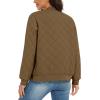 imageTACVASEN Womens Diamond Quilted Jackets Lightweight Casual Bomber Jacket Warm Winter Coats Full Zip with PocketsBrown