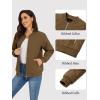 imageTACVASEN Womens Diamond Quilted Jackets Lightweight Casual Bomber Jacket Warm Winter Coats Full Zip with PocketsBrown