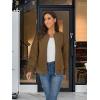 imageTACVASEN Womens Diamond Quilted Jackets Lightweight Casual Bomber Jacket Warm Winter Coats Full Zip with PocketsBrown