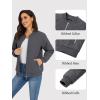imageTACVASEN Womens Diamond Quilted Jackets Lightweight Casual Bomber Jacket Warm Winter Coats Full Zip with PocketsDark Grey