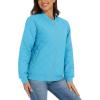 imageTACVASEN Womens Diamond Quilted Jackets Lightweight Casual Bomber Jacket Warm Winter Coats Full Zip with PocketsIce Blue