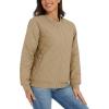 imageTACVASEN Womens Diamond Quilted Jackets Lightweight Casual Bomber Jacket Warm Winter Coats Full Zip with PocketsKhaki