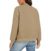 imageTACVASEN Womens Diamond Quilted Jackets Lightweight Casual Bomber Jacket Warm Winter Coats Full Zip with PocketsKhaki