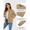 imageTACVASEN Womens Diamond Quilted Jackets Lightweight Casual Bomber Jacket Warm Winter Coats Full Zip with PocketsKhaki