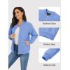 imageTACVASEN Womens Diamond Quilted Jackets Lightweight Casual Bomber Jacket Warm Winter Coats Full Zip with PocketsLight Blue