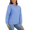 imageTACVASEN Womens Diamond Quilted Jackets Lightweight Casual Bomber Jacket Warm Winter Coats Full Zip with PocketsLight Blue