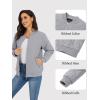 imageTACVASEN Womens Diamond Quilted Jackets Lightweight Casual Bomber Jacket Warm Winter Coats Full Zip with PocketsLight Grey