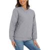 imageTACVASEN Womens Diamond Quilted Jackets Lightweight Casual Bomber Jacket Warm Winter Coats Full Zip with PocketsLight Grey