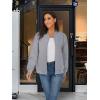 imageTACVASEN Womens Diamond Quilted Jackets Lightweight Casual Bomber Jacket Warm Winter Coats Full Zip with PocketsLight Grey