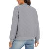 imageTACVASEN Womens Diamond Quilted Jackets Lightweight Casual Bomber Jacket Warm Winter Coats Full Zip with PocketsLight Grey