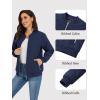 imageTACVASEN Womens Diamond Quilted Jackets Lightweight Casual Bomber Jacket Warm Winter Coats Full Zip with PocketsNavy Blue