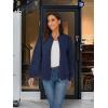 imageTACVASEN Womens Diamond Quilted Jackets Lightweight Casual Bomber Jacket Warm Winter Coats Full Zip with PocketsNavy Blue