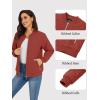 imageTACVASEN Womens Diamond Quilted Jackets Lightweight Casual Bomber Jacket Warm Winter Coats Full Zip with PocketsOrange Red