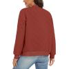 imageTACVASEN Womens Diamond Quilted Jackets Lightweight Casual Bomber Jacket Warm Winter Coats Full Zip with PocketsOrange Red