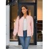 imageTACVASEN Womens Diamond Quilted Jackets Lightweight Casual Bomber Jacket Warm Winter Coats Full Zip with PocketsSakura Pink