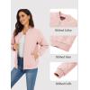 imageTACVASEN Womens Diamond Quilted Jackets Lightweight Casual Bomber Jacket Warm Winter Coats Full Zip with PocketsSakura Pink