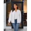 imageTACVASEN Womens Diamond Quilted Jackets Lightweight Casual Bomber Jacket Warm Winter Coats Full Zip with PocketsWhite