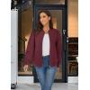 imageTACVASEN Womens Diamond Quilted Jackets Lightweight Casual Bomber Jacket Warm Winter Coats Full Zip with PocketsWine Red