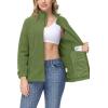 imageTACVASEN Womens Soft Fleece Jacket Lightweight Full Zip Sweatshirts Coat Casual Winter Warm Sweaters with PocketsArmy Green