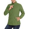 imageTACVASEN Womens Soft Fleece Jacket Lightweight Full Zip Sweatshirts Coat Casual Winter Warm Sweaters with PocketsArmy Green