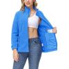 imageTACVASEN Womens Soft Fleece Jacket Lightweight Full Zip Sweatshirts Coat Casual Winter Warm Sweaters with PocketsAzure Blue