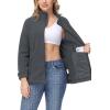 imageTACVASEN Womens Soft Fleece Jacket Lightweight Full Zip Sweatshirts Coat Casual Winter Warm Sweaters with PocketsDark Grey