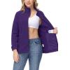 imageTACVASEN Womens Soft Fleece Jacket Lightweight Full Zip Sweatshirts Coat Casual Winter Warm Sweaters with PocketsDark Purple