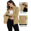 imageTACVASEN Womens Soft Fleece Jacket Lightweight Full Zip Sweatshirts Coat Casual Winter Warm Sweaters with PocketsKhaki