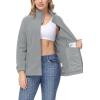 imageTACVASEN Womens Soft Fleece Jacket Lightweight Full Zip Sweatshirts Coat Casual Winter Warm Sweaters with PocketsLight Grey