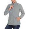 imageTACVASEN Womens Soft Fleece Jacket Lightweight Full Zip Sweatshirts Coat Casual Winter Warm Sweaters with PocketsLight Grey