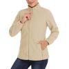 imageTACVASEN Womens Soft Fleece Jacket Lightweight Full Zip Sweatshirts Coat Casual Winter Warm Sweaters with PocketsLight Khaki