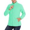 imageTACVASEN Womens Soft Fleece Jacket Lightweight Full Zip Sweatshirts Coat Casual Winter Warm Sweaters with PocketsMint Green