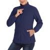 imageTACVASEN Womens Soft Fleece Jacket Lightweight Full Zip Sweatshirts Coat Casual Winter Warm Sweaters with PocketsNavy